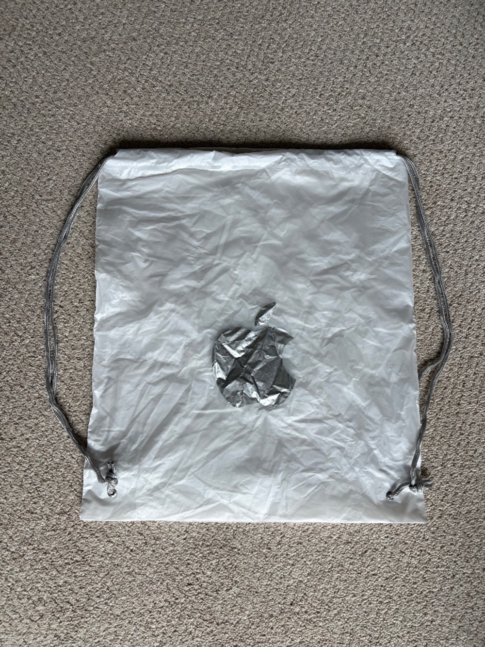 Apple backpack style shopping tote bag